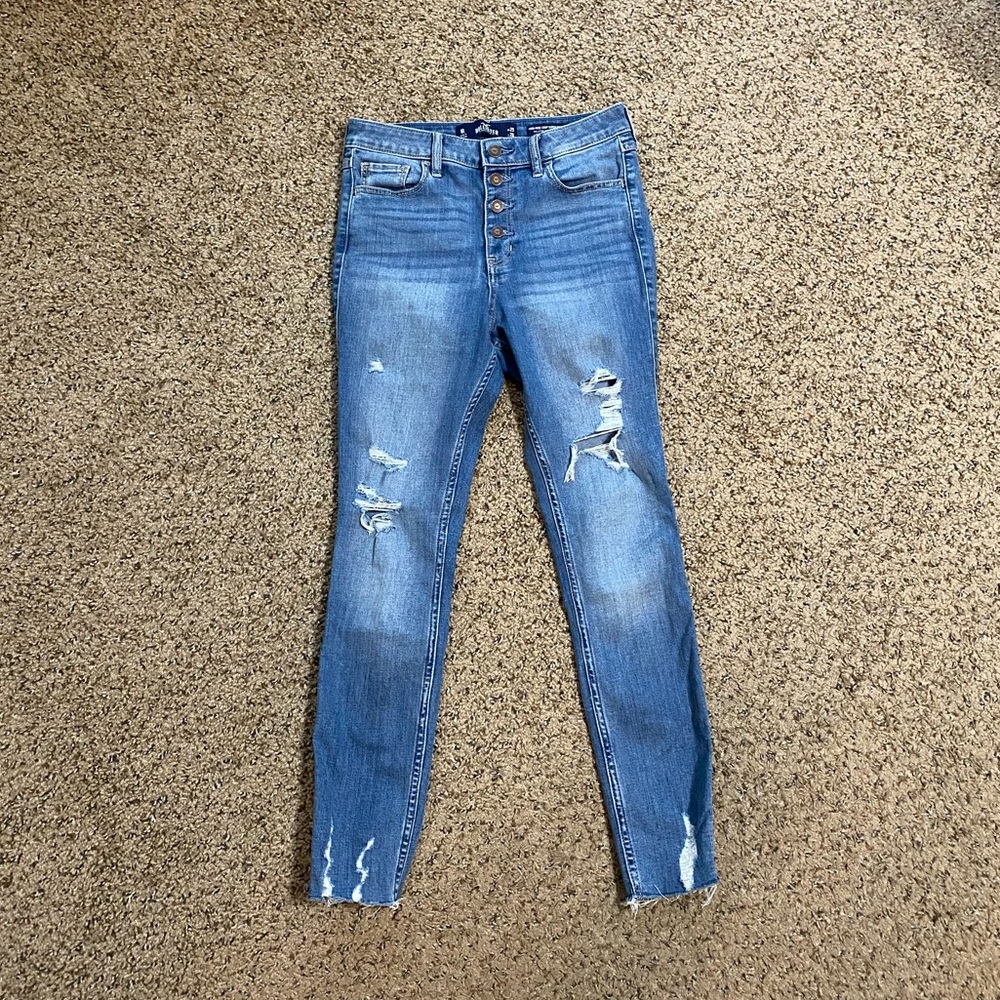 HOLLISTER HIGH RISE CROP SUPER SKINNY JEANS